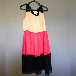 Elegant Pink and Black Women's Dress